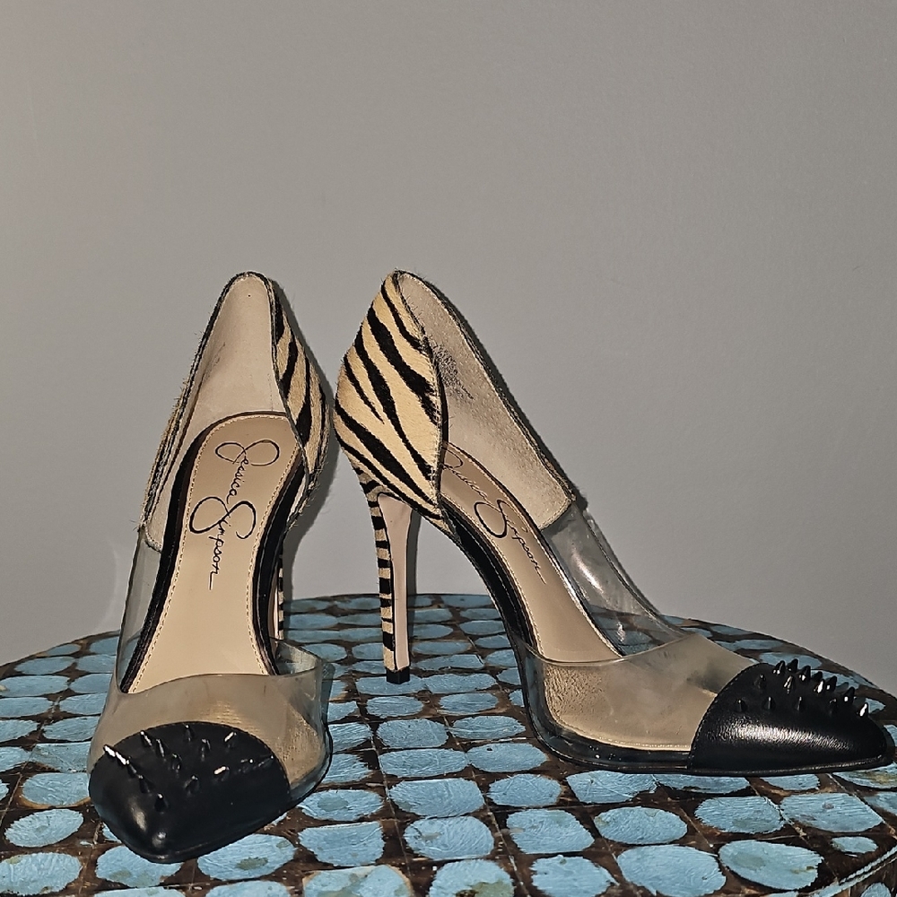 Jessica Simpson Leopard Print Perspex Women's Heels